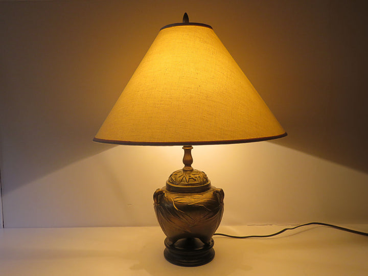 Brass Bamboo Motif Table Lamp