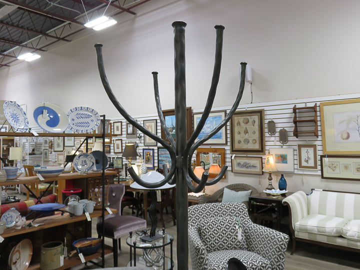 Pewter Metal Freestanding Coat Rack