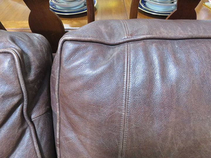 Arhaus Brown Leather Sofa