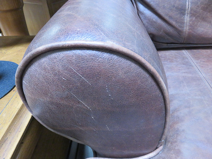 Arhaus Brown Leather Sofa
