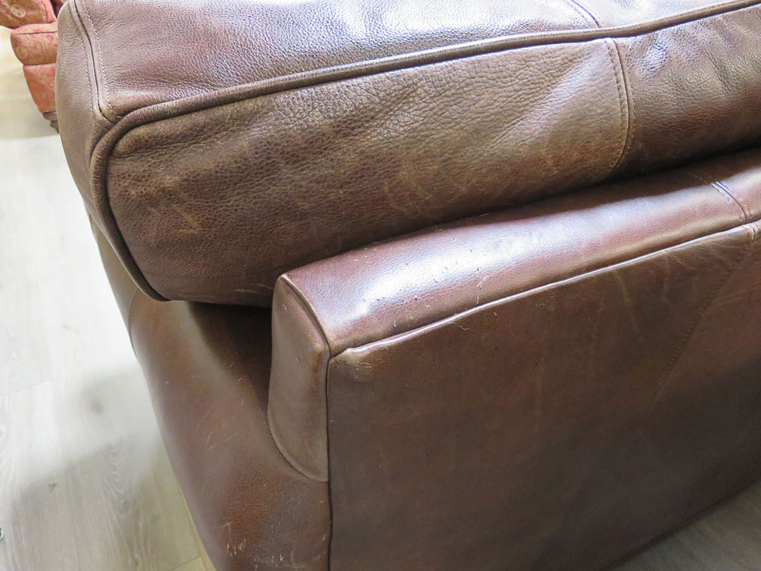 Arhaus Brown Leather Sofa