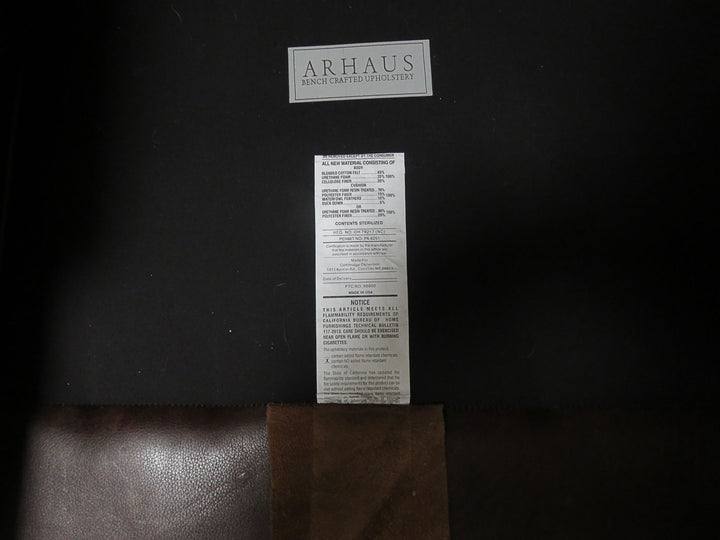 Arhaus Brown Leather Sofa