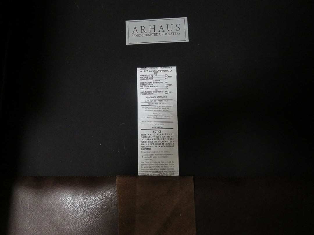 Arhaus Brown Leather Sofa
