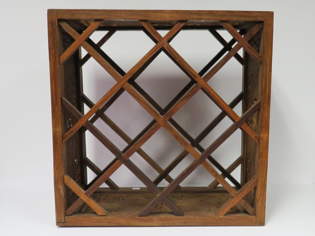 Carved Wood Wine Rack