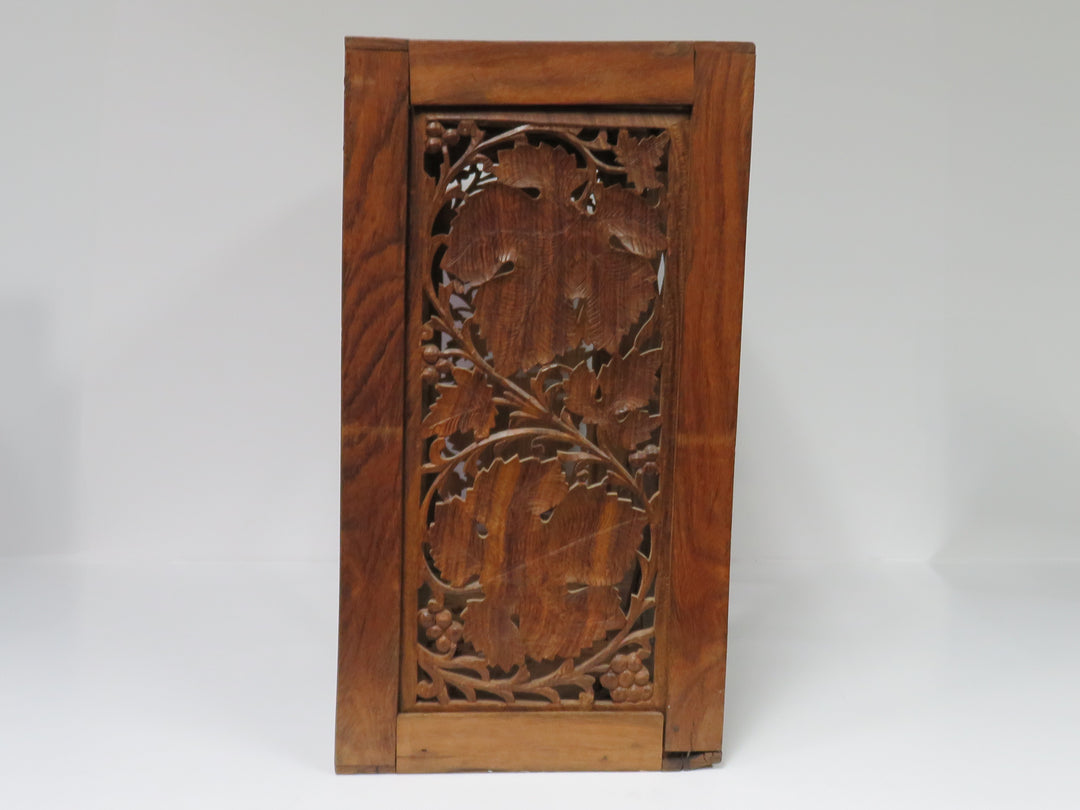 Carved Wood Wine Rack