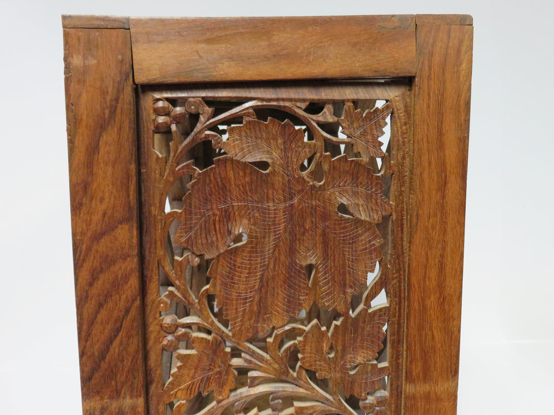 Carved Wood Wine Rack