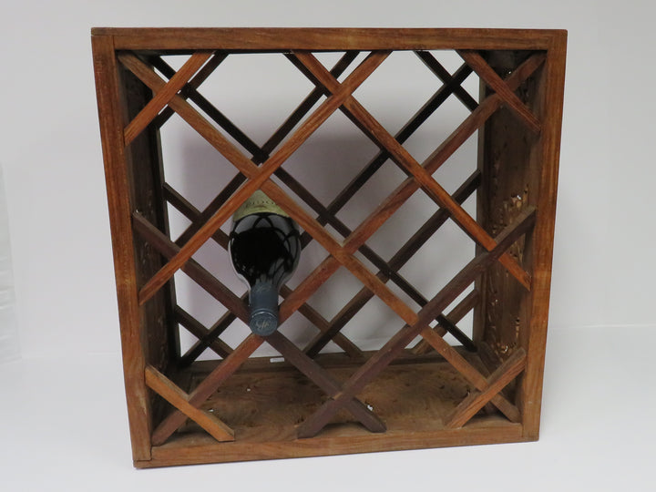 Carved Wood Wine Rack
