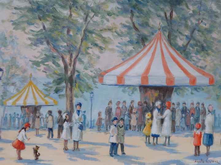 Park Scene Oil Painting by Alanta Krawor