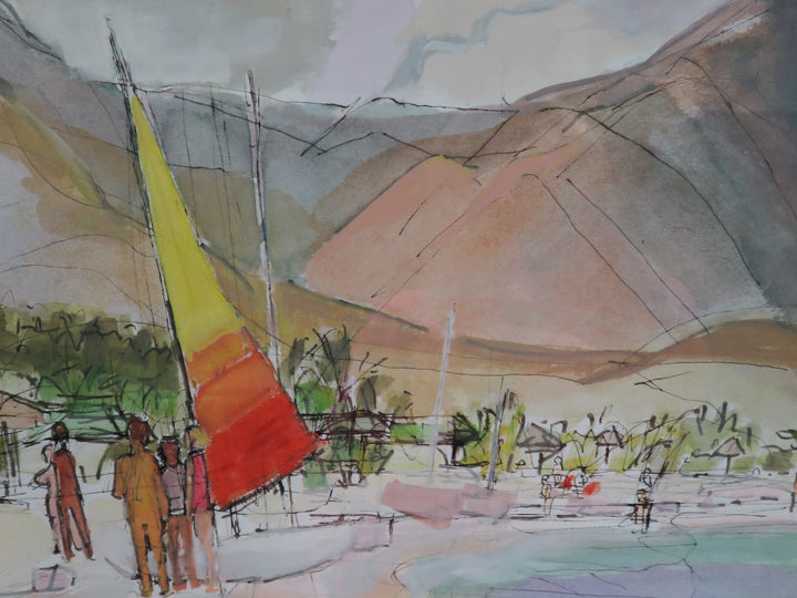 Watercolor Original Beach Scene