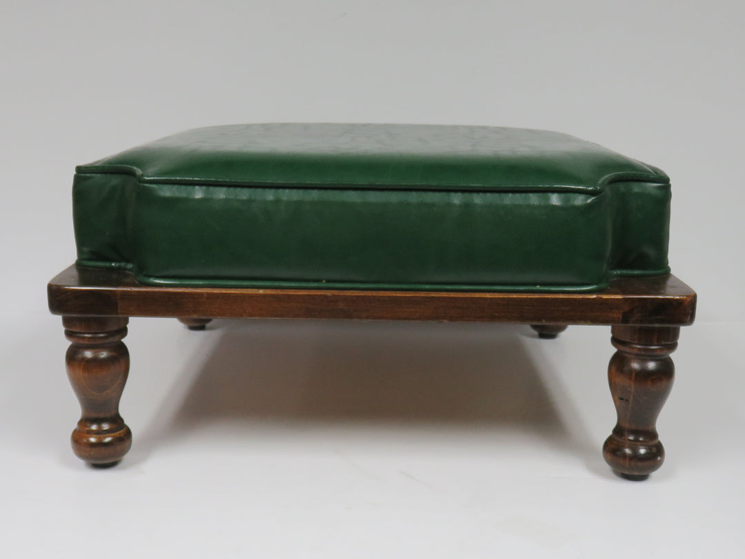 Green Leather Footstool