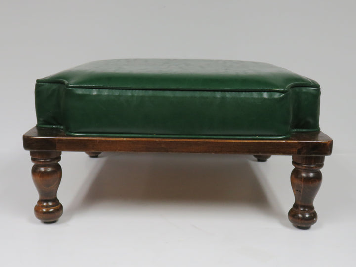 Green Leather Footstool