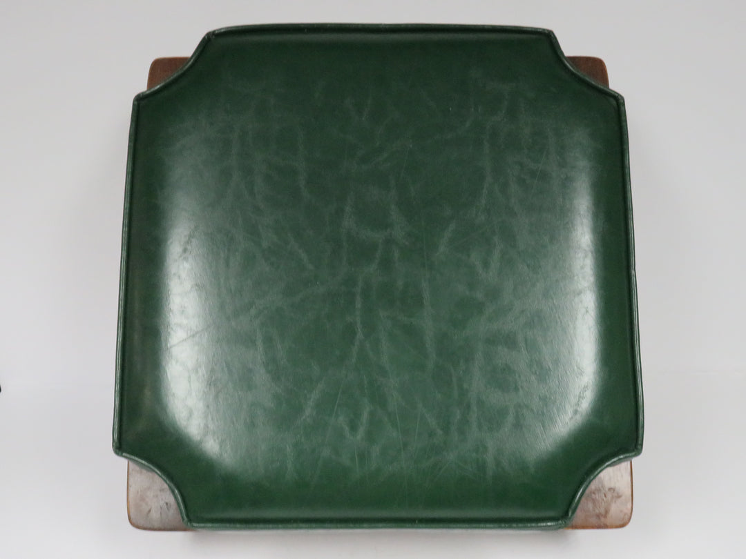 Green Leather Footstool