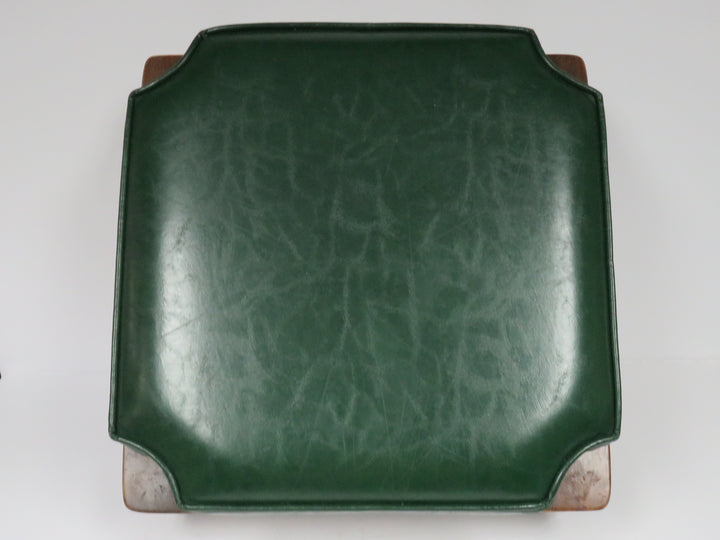 Green Leather Footstool