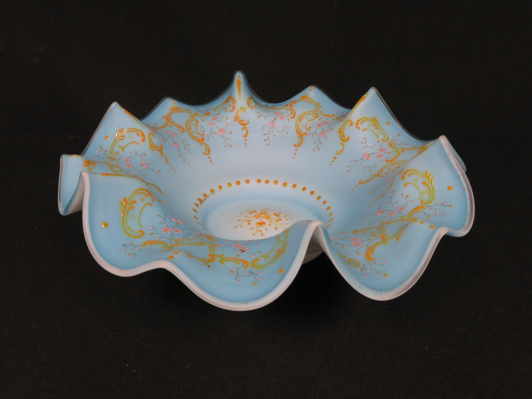Antique Blue "Brides Basket"  Bowl