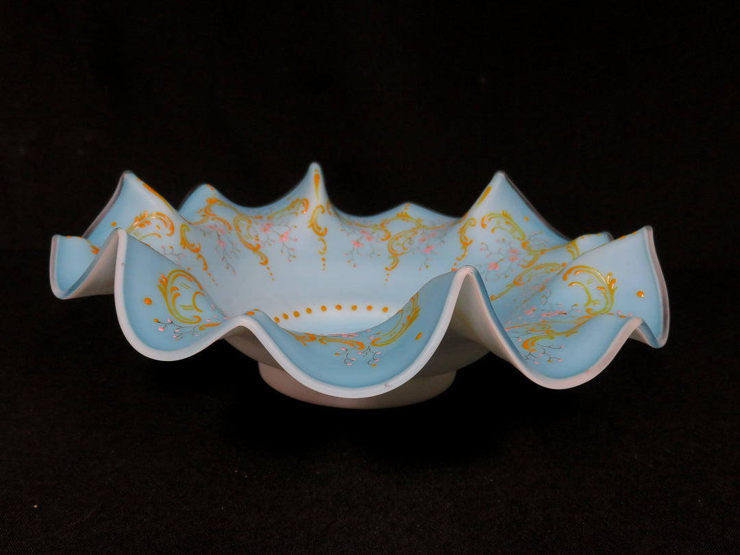 Antique Blue "Brides Basket"  Bowl