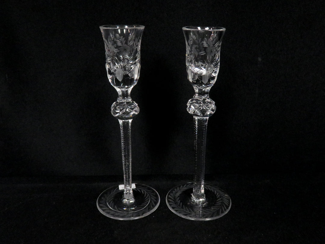 Pair of Etched Candlesticks