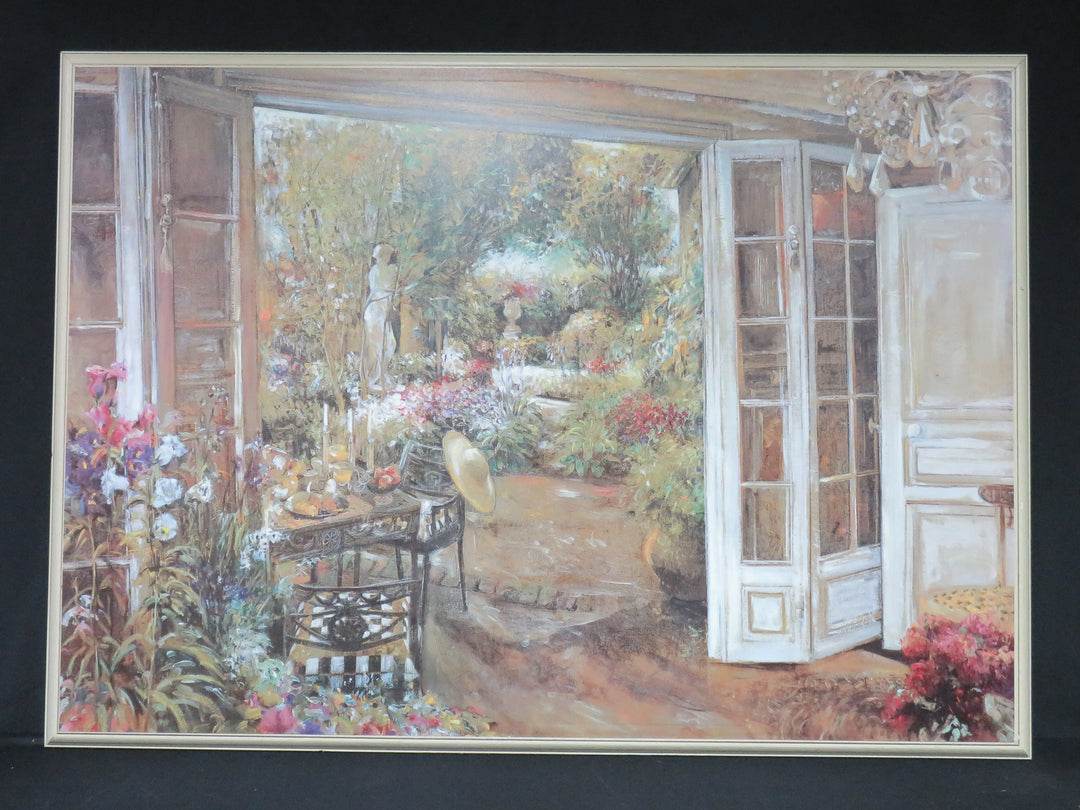 Garden Scene Print on Board