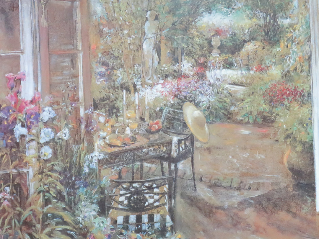 Garden Scene Print on Board