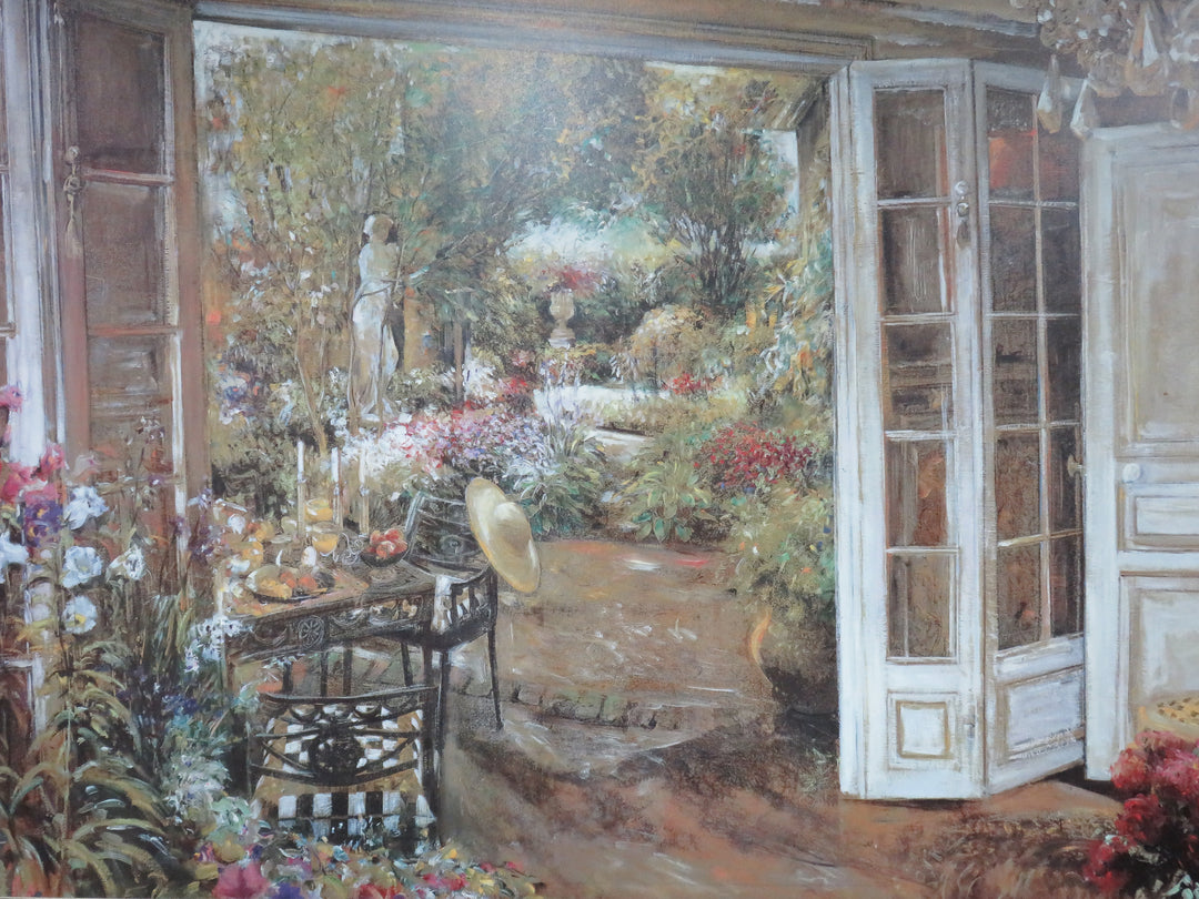 Garden Scene Print on Board