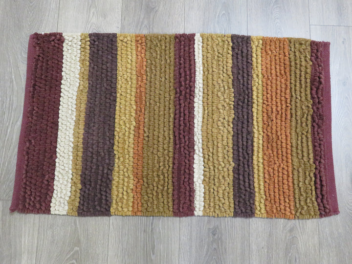 Chenille Striped Throw Rug