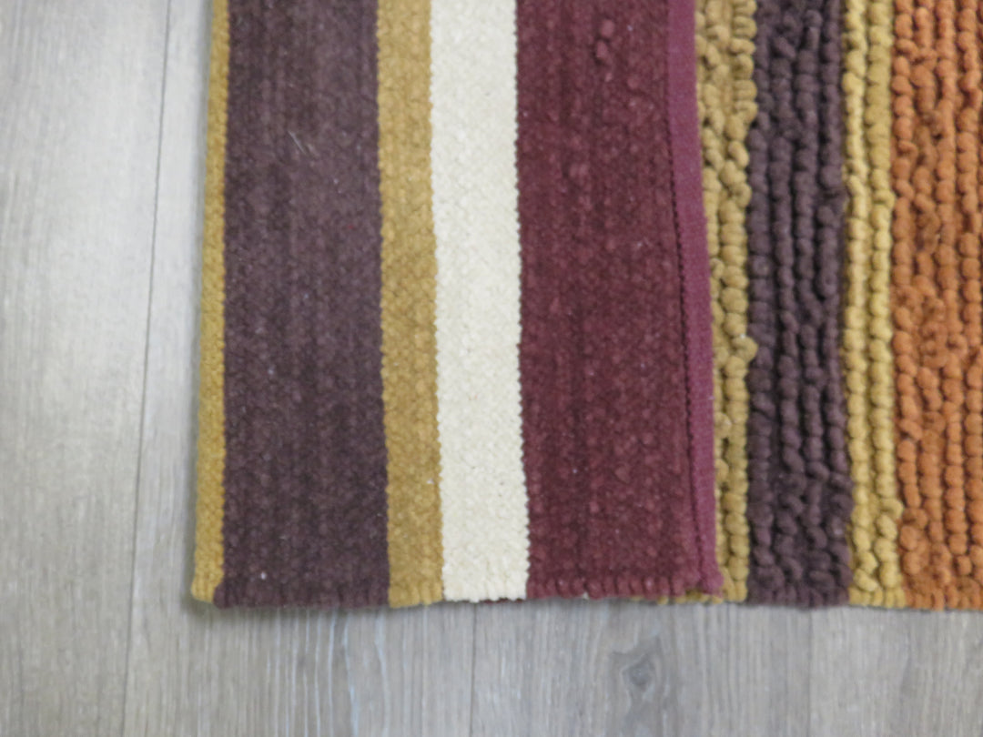 Chenille Striped Throw Rug