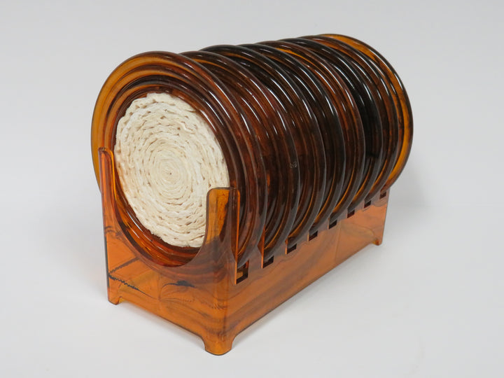 MCM Lucite Amber Coasters