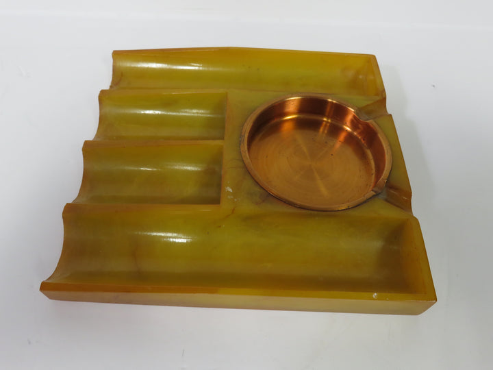 MCM Amber Bakelite Ashtray