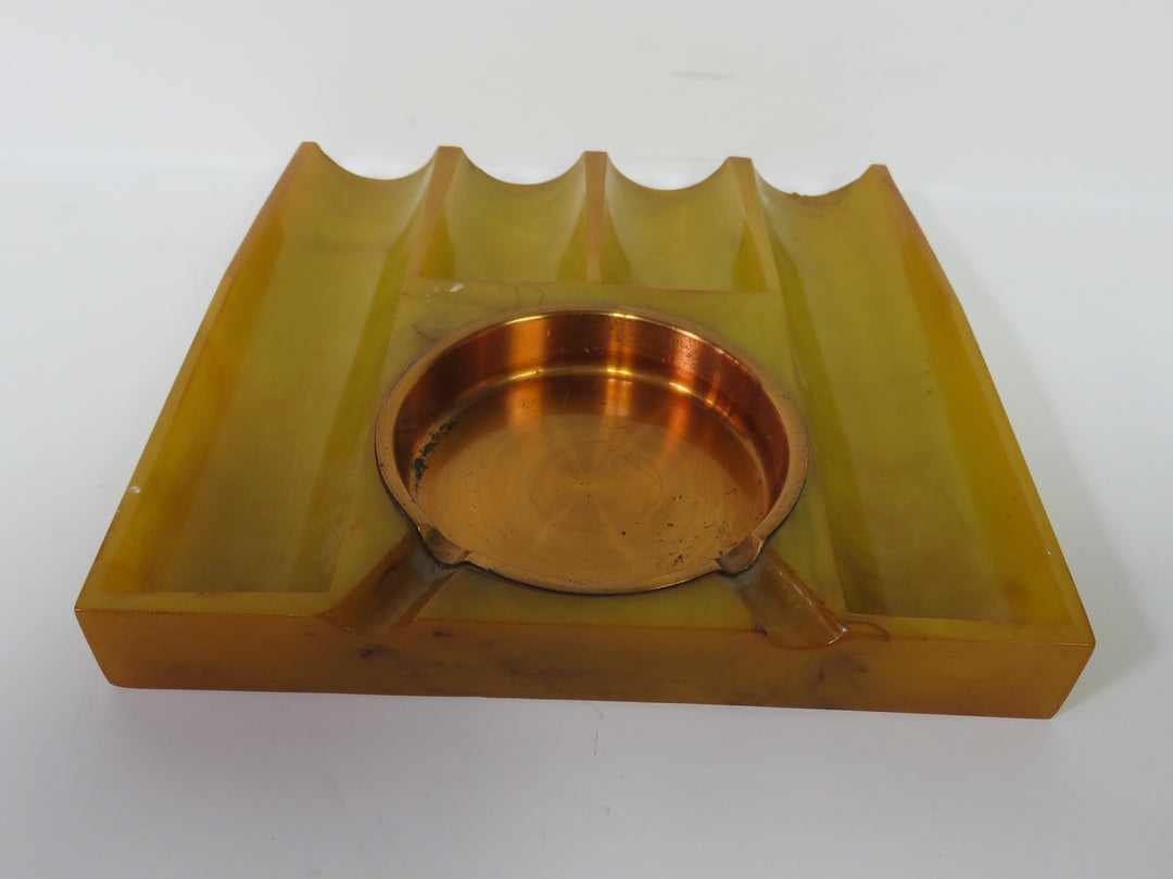 MCM Amber Bakelite Ashtray
