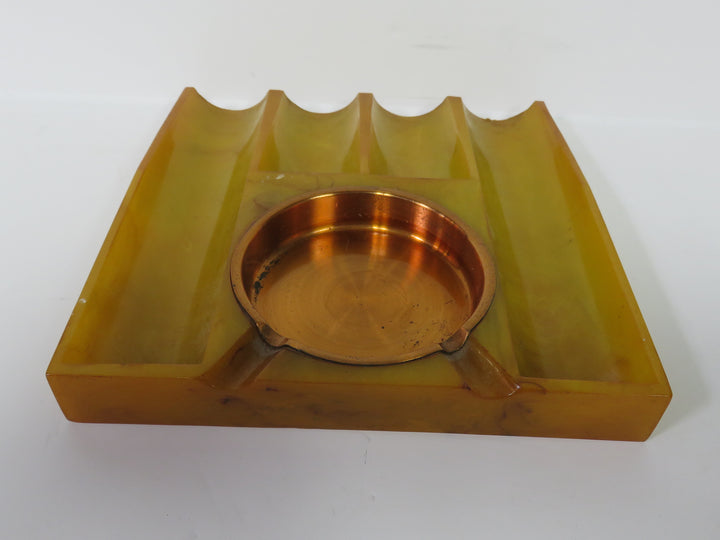 MCM Amber Bakelite Ashtray