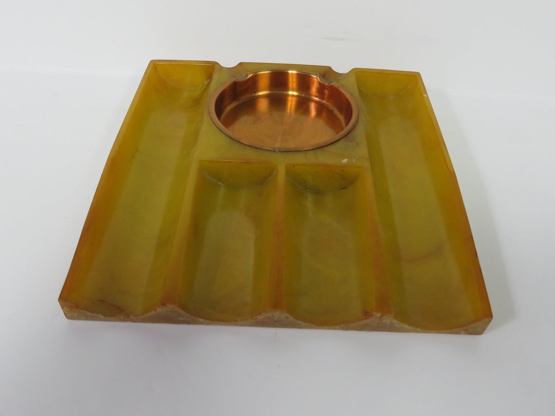 MCM Amber Bakelite Ashtray