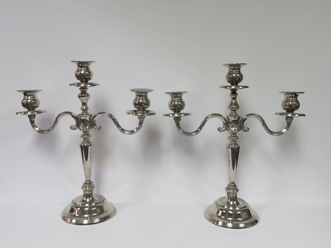 Pair Three Arm Candelabras