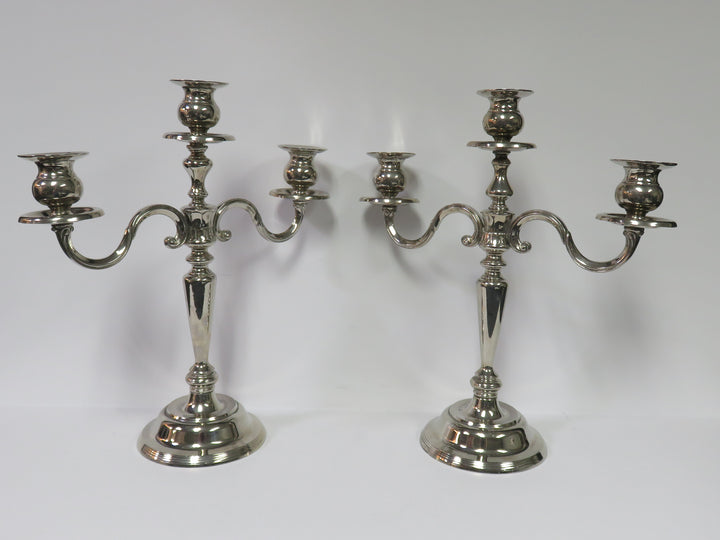 Pair Three Arm Candelabras