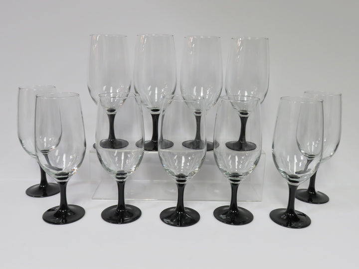 Black Stemmed Luminarc Domino Glasses