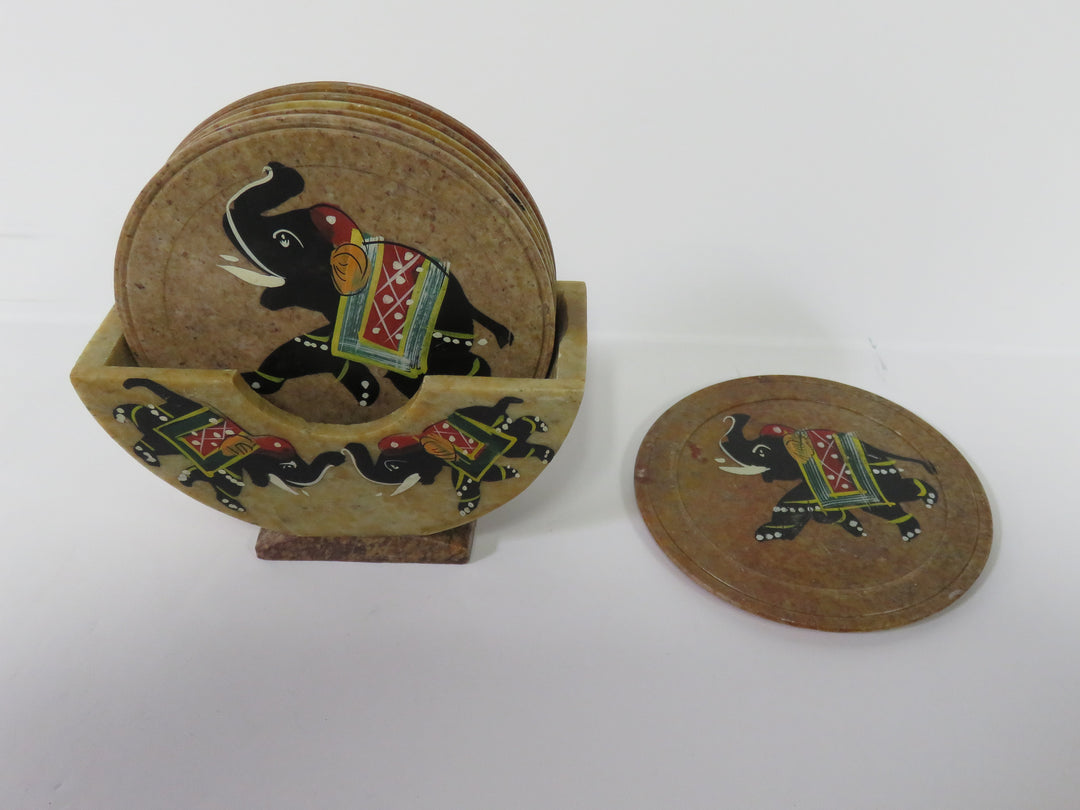 Vintage Soap Stone Coaster Set