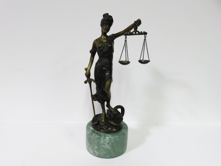 Mounted "Blind Justice" Sculpture