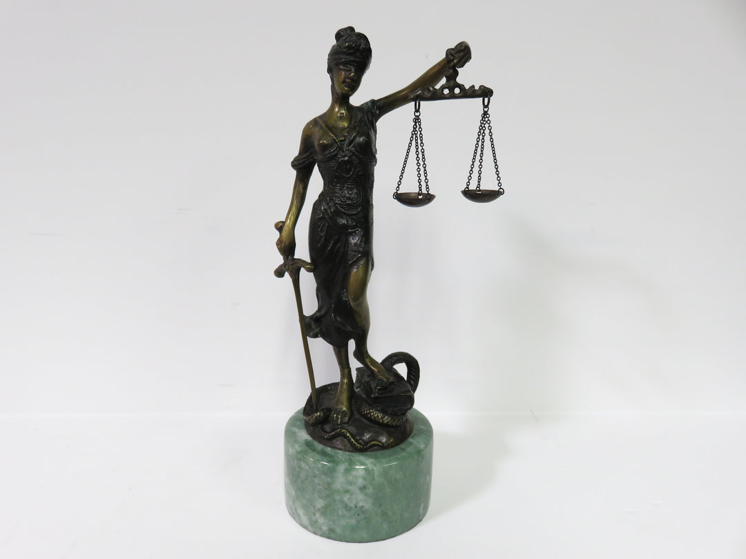 Mounted "Blind Justice" Sculpture