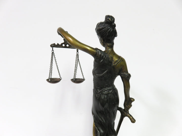 Mounted "Blind Justice" Sculpture
