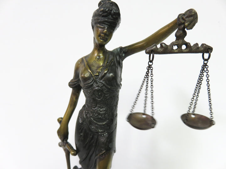 Mounted "Blind Justice" Sculpture