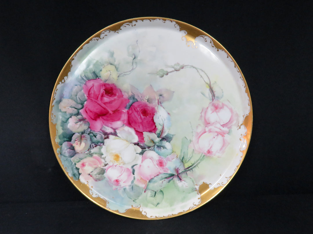 Antique Limoges Floral Tray