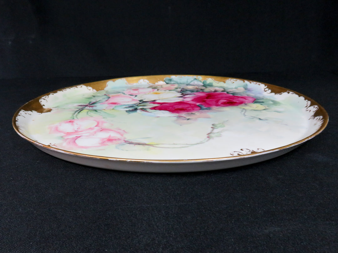 Antique Limoges Floral Tray