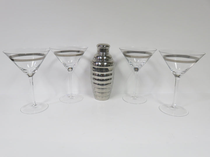 Martini Glasses and Shaker Set