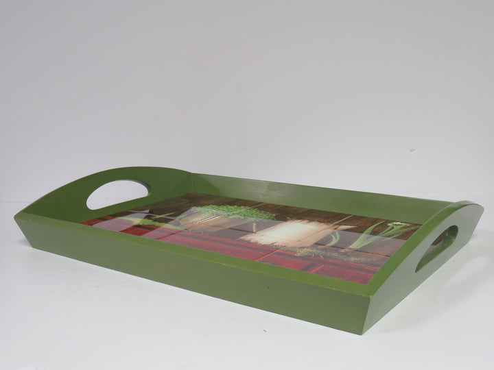 Tiled Insert Wood Tray