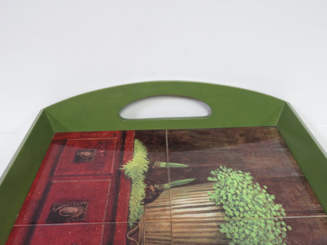 Tiled Insert Wood Tray