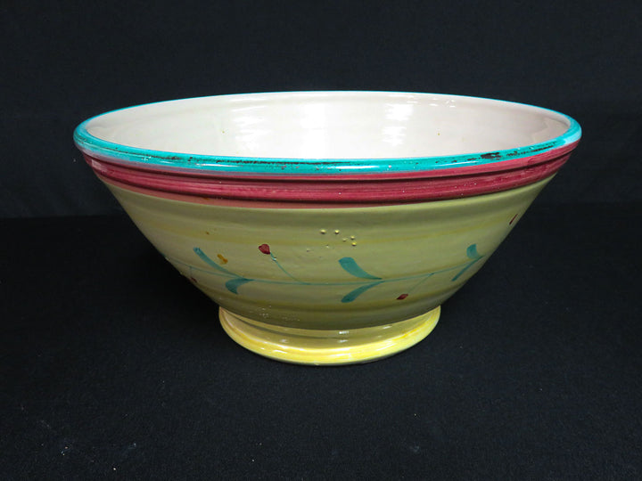 Round Yellow Floral Bowl