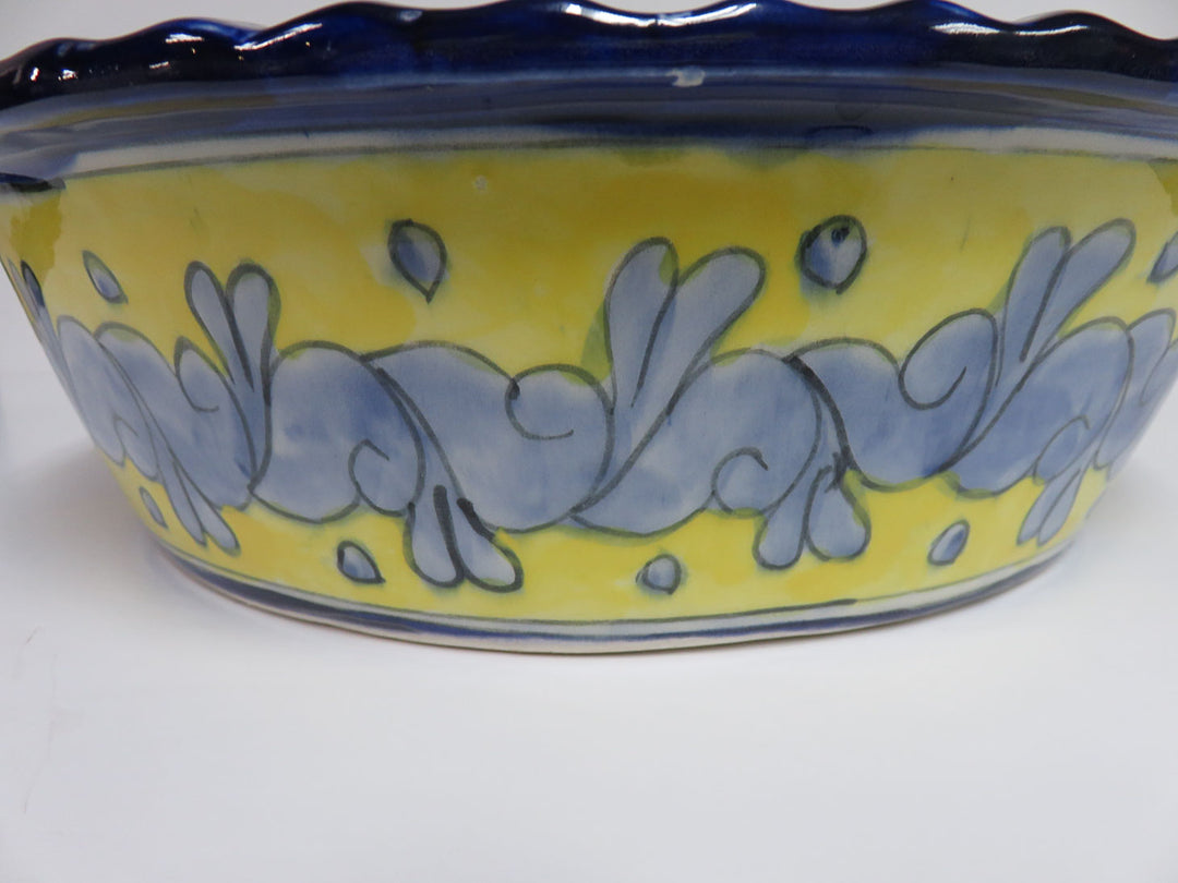 Large Blue & Yellow Bowl