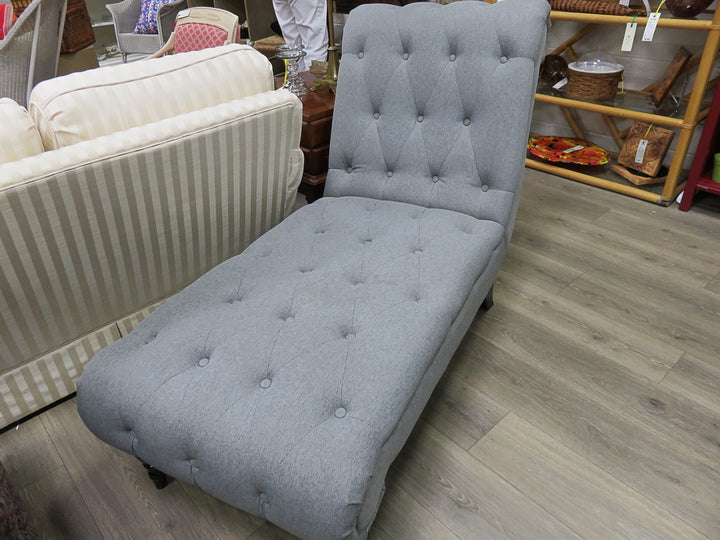 Gray Tufted Armless Chaise