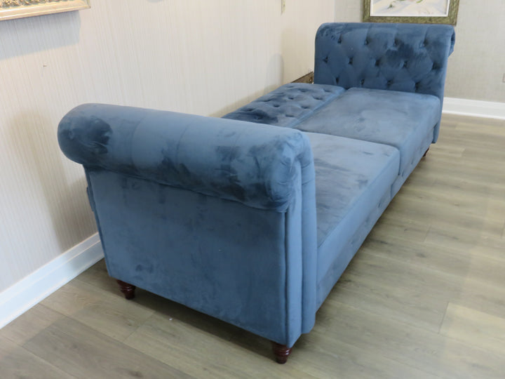 Navy Microfiber Convertible Sofa