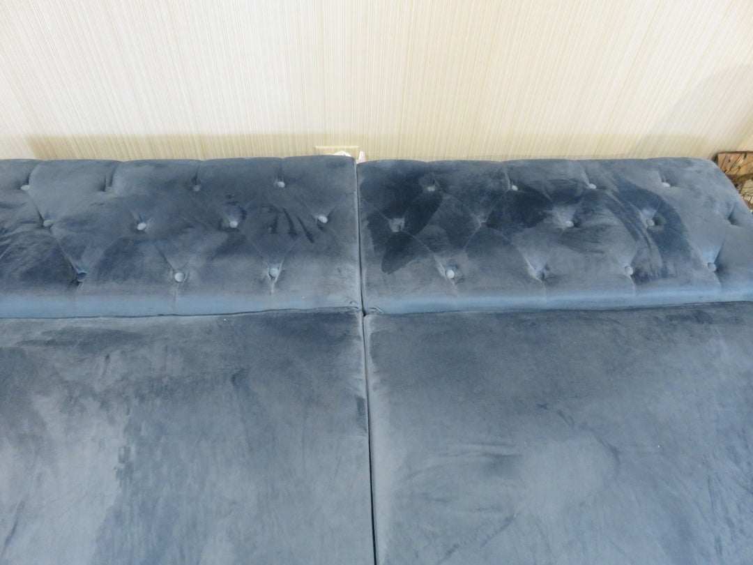 Navy Microfiber Convertible Sofa