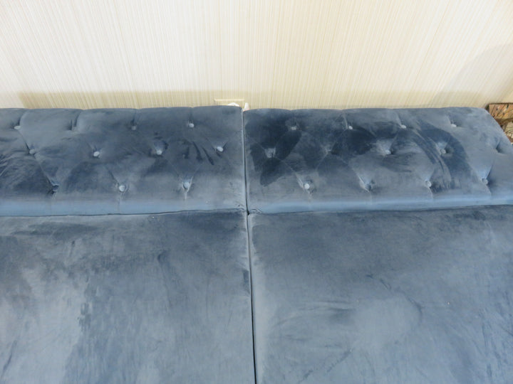 Navy Microfiber Convertible Sofa