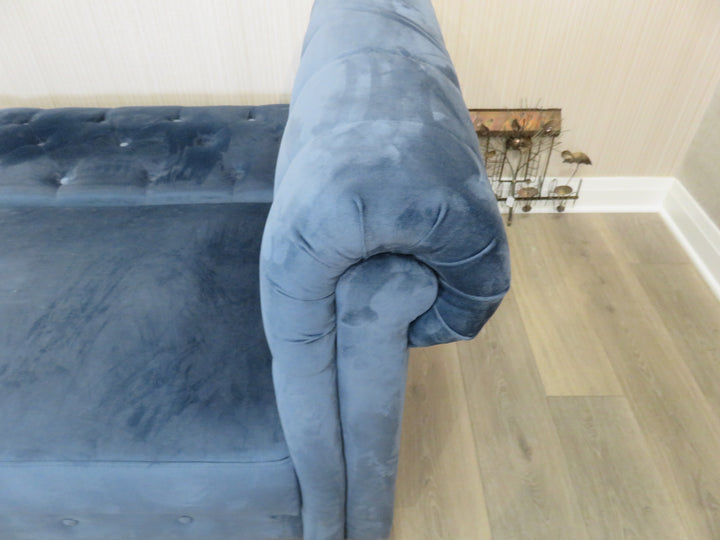 Navy Microfiber Convertible Sofa